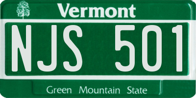 VT license plate NJS501