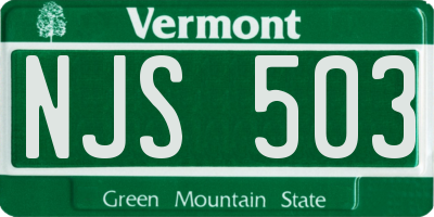 VT license plate NJS503