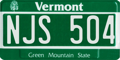 VT license plate NJS504