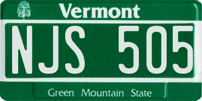 VT license plate NJS505