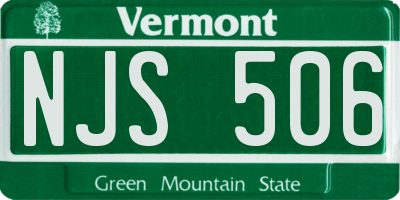 VT license plate NJS506