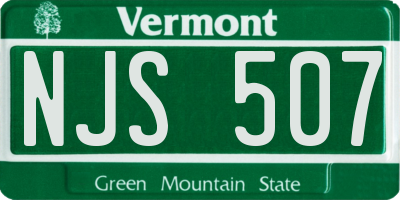 VT license plate NJS507