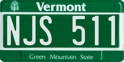 VT license plate NJS511