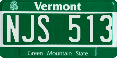 VT license plate NJS513