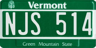 VT license plate NJS514