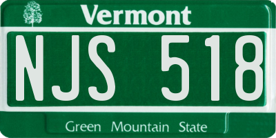 VT license plate NJS518