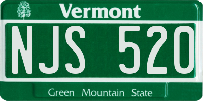 VT license plate NJS520