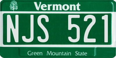 VT license plate NJS521