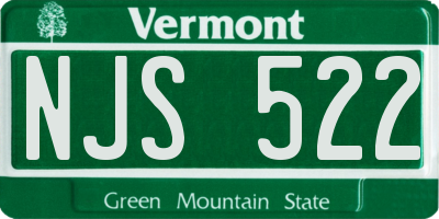 VT license plate NJS522