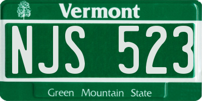 VT license plate NJS523