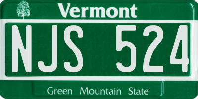 VT license plate NJS524