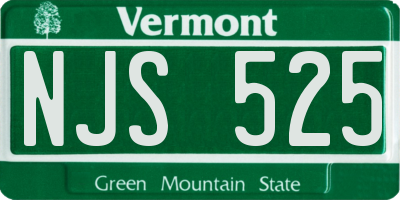 VT license plate NJS525