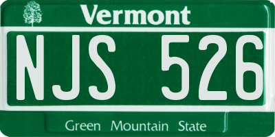 VT license plate NJS526