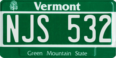 VT license plate NJS532