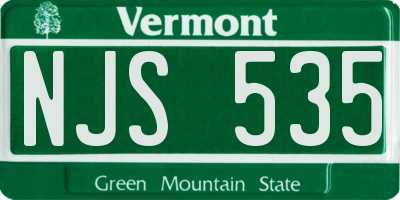 VT license plate NJS535