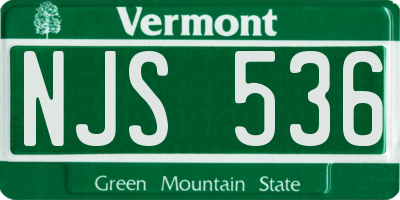 VT license plate NJS536