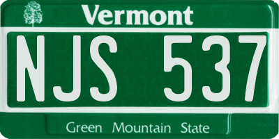 VT license plate NJS537