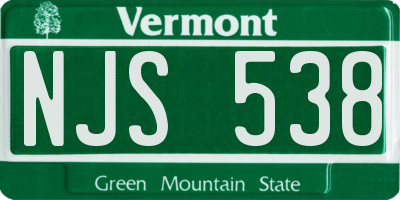 VT license plate NJS538