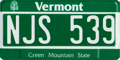 VT license plate NJS539