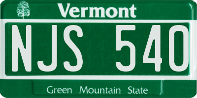 VT license plate NJS540