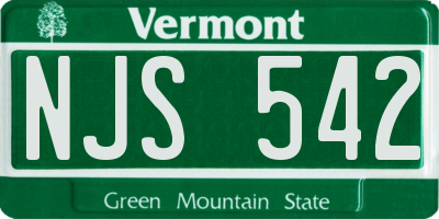 VT license plate NJS542