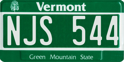 VT license plate NJS544