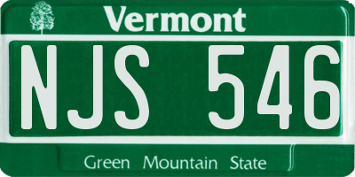 VT license plate NJS546