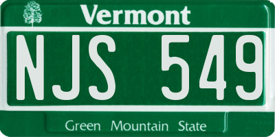 VT license plate NJS549