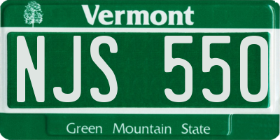 VT license plate NJS550