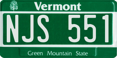 VT license plate NJS551