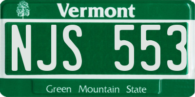 VT license plate NJS553