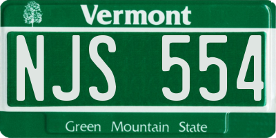 VT license plate NJS554