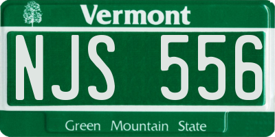VT license plate NJS556