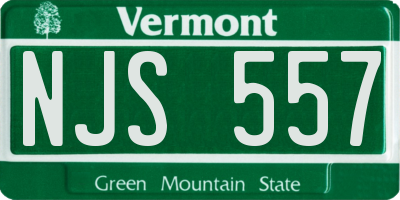 VT license plate NJS557