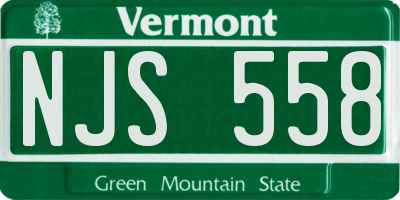 VT license plate NJS558