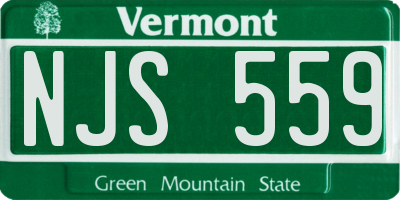 VT license plate NJS559