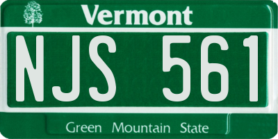 VT license plate NJS561