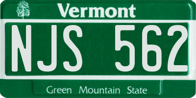 VT license plate NJS562