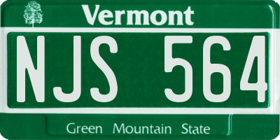 VT license plate NJS564