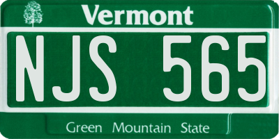 VT license plate NJS565