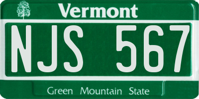 VT license plate NJS567