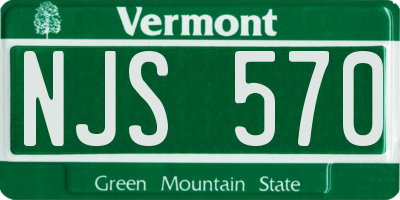 VT license plate NJS570