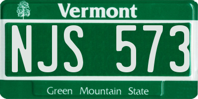 VT license plate NJS573