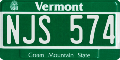 VT license plate NJS574