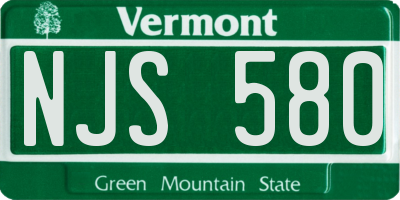 VT license plate NJS580