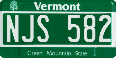 VT license plate NJS582