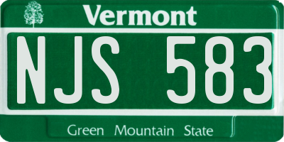 VT license plate NJS583
