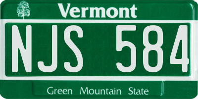 VT license plate NJS584