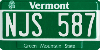 VT license plate NJS587