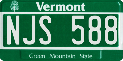 VT license plate NJS588